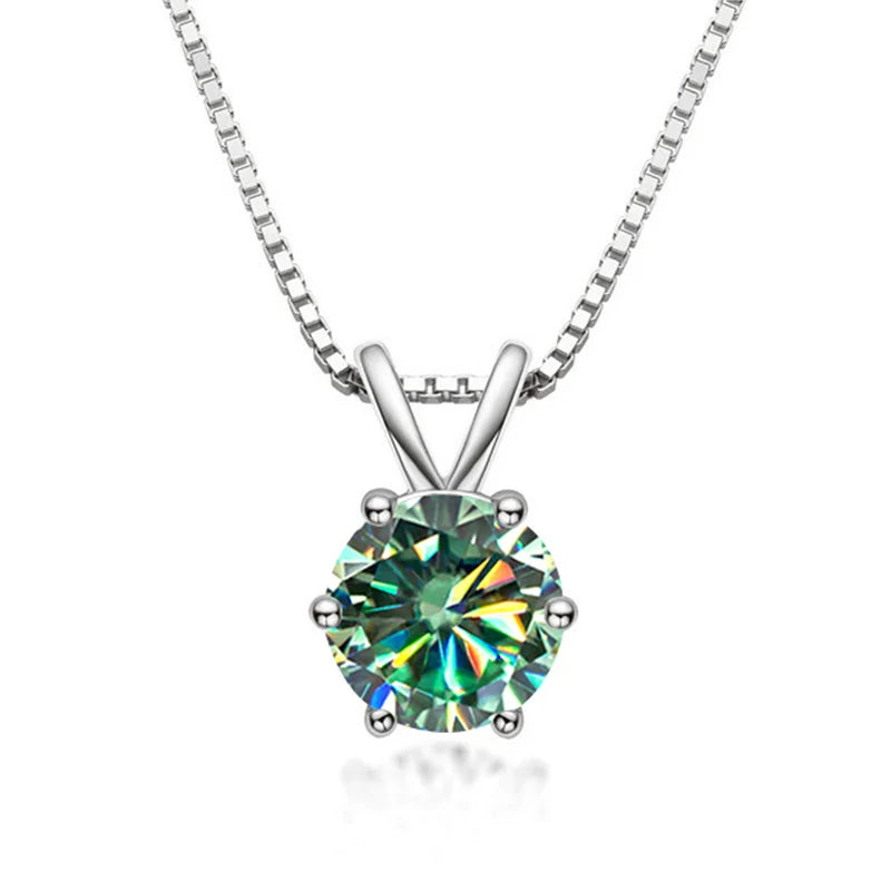Necklace with 1-carat moissanite solitaire – Pendant in 925 sterling silver
