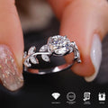 Elegant 1CT Moissanite Leaf Design Ring