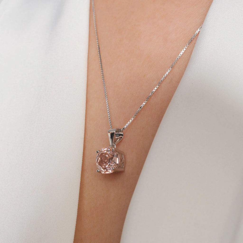 Women’s Elegant 2ct Morganite Pink Pendant