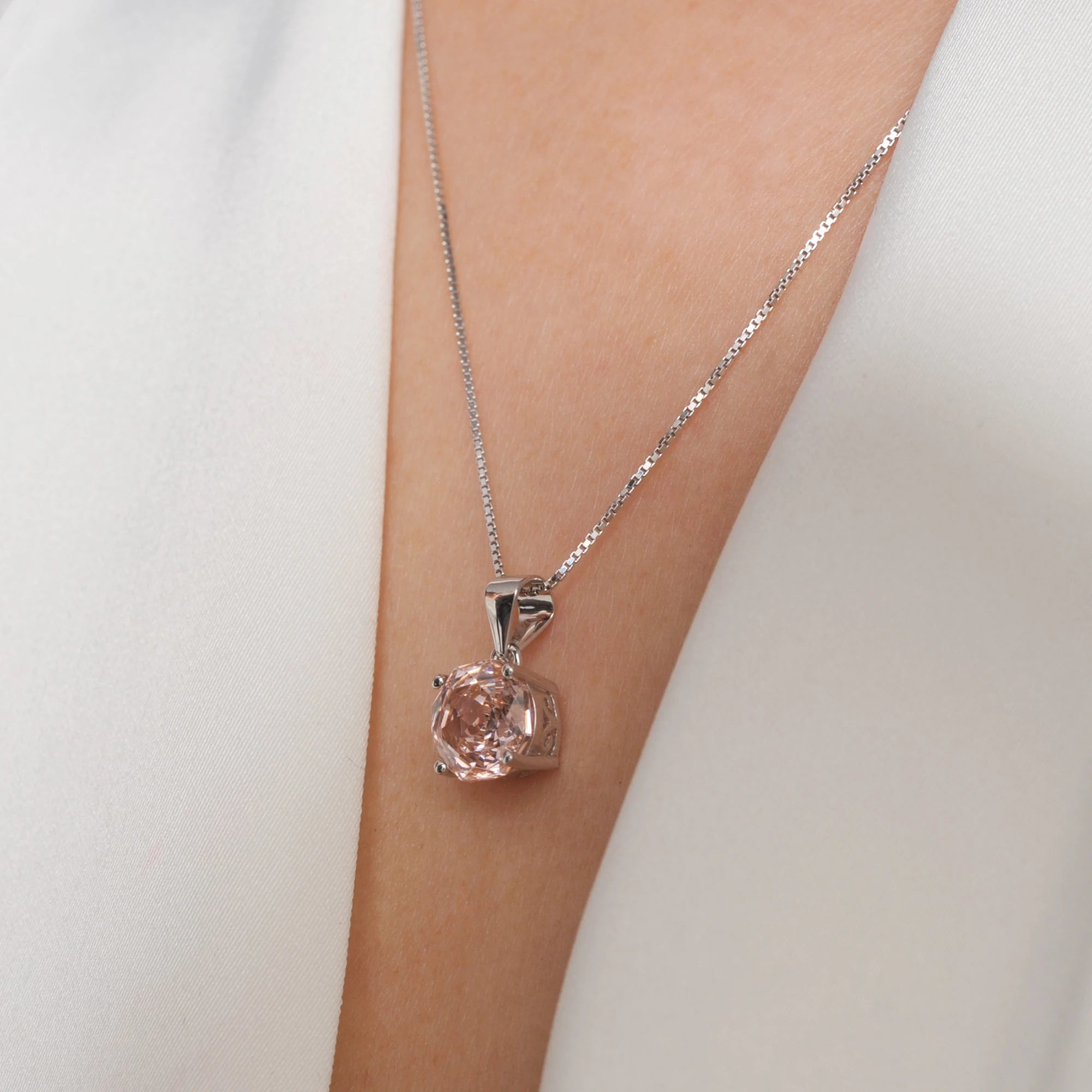 Women’s Elegant 2ct Morganite Pink Pendant