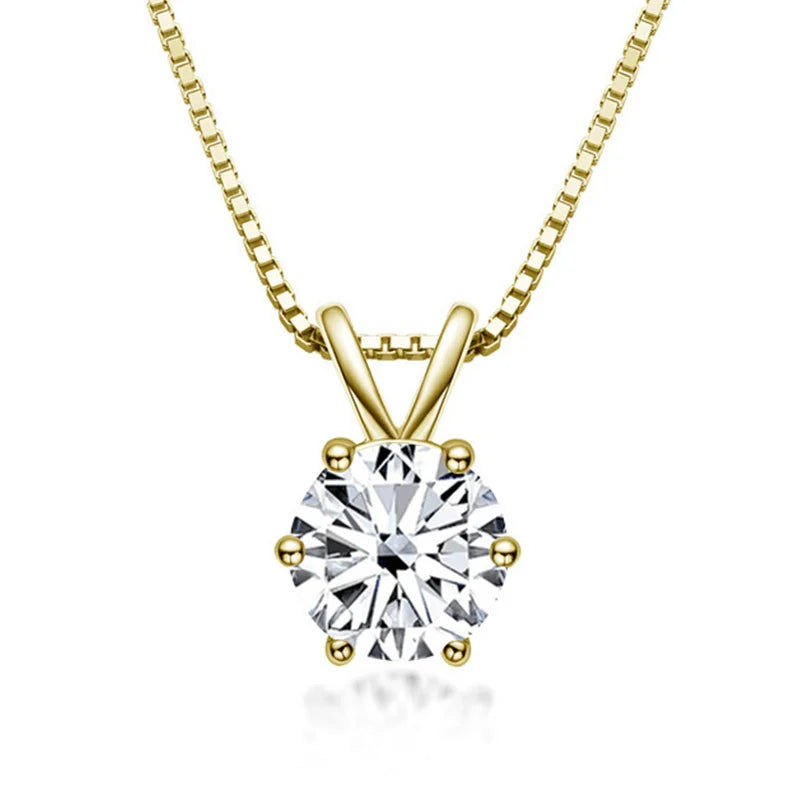 Necklace with 1-carat moissanite solitaire – Pendant in 925 sterling silver
