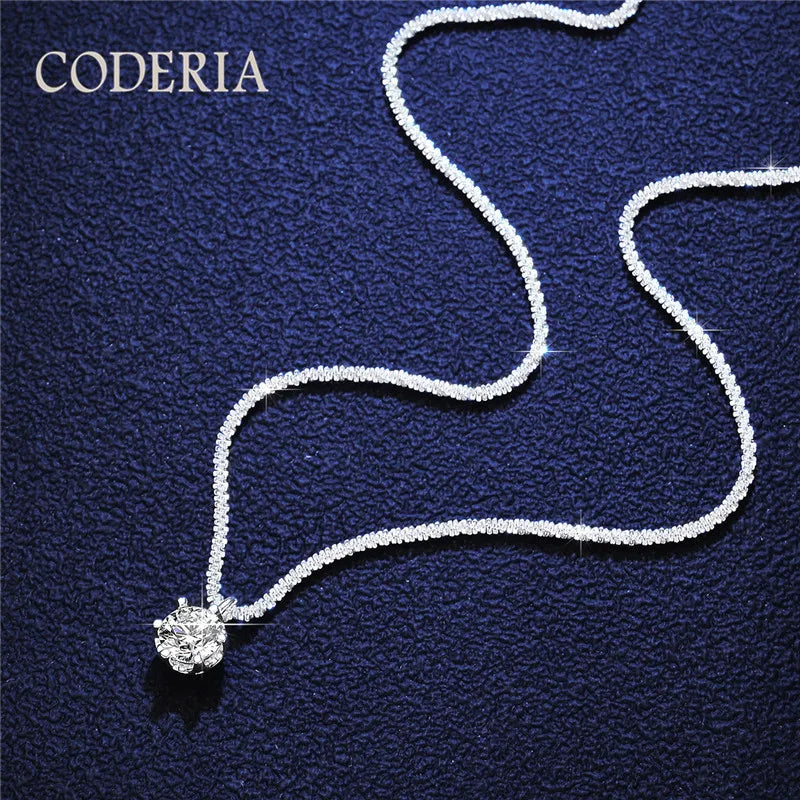 S925 Sterling Silver Moissanite Necklace for Women
