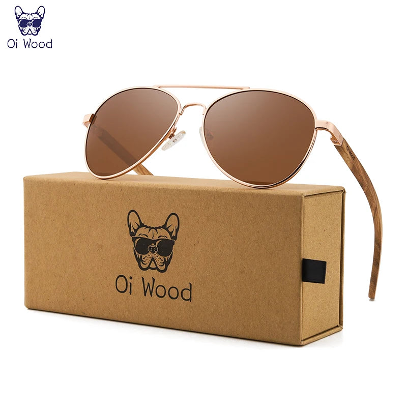 Oi Wood™ Pilot Sunglasses for Women