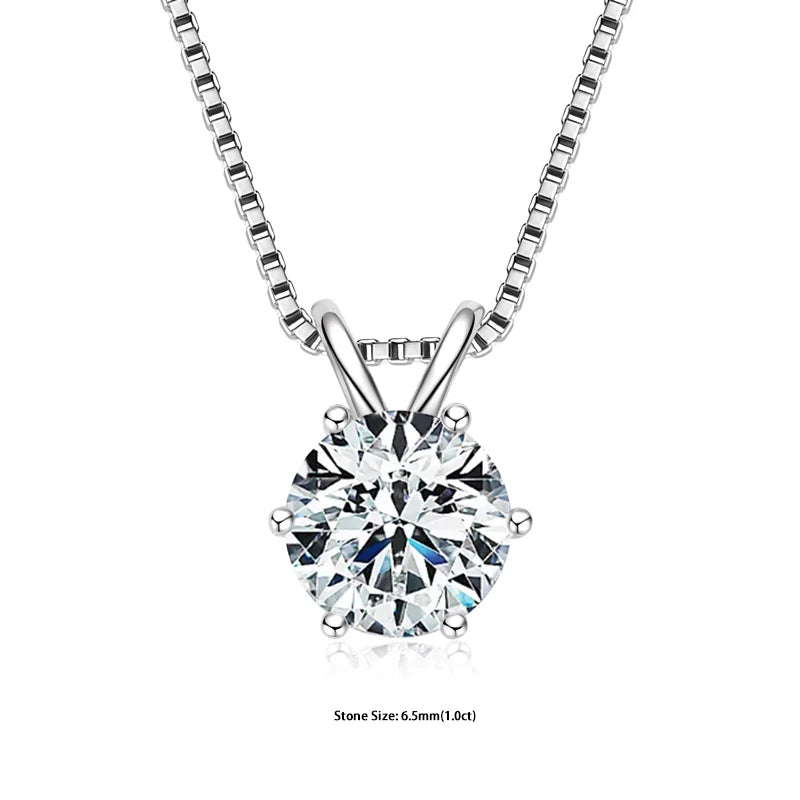 Moissanite Solitaire Pendant Necklace for Women