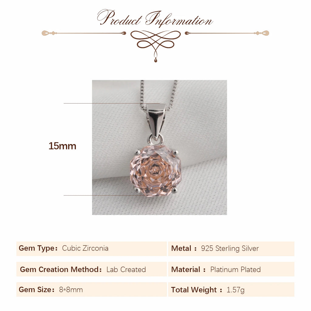 Women’s Elegant 2ct Morganite Pink Pendant