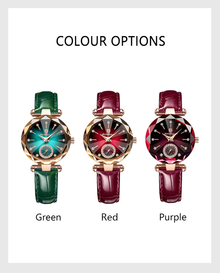 POEDAGAR Premium Women’s Leather Wristwatch