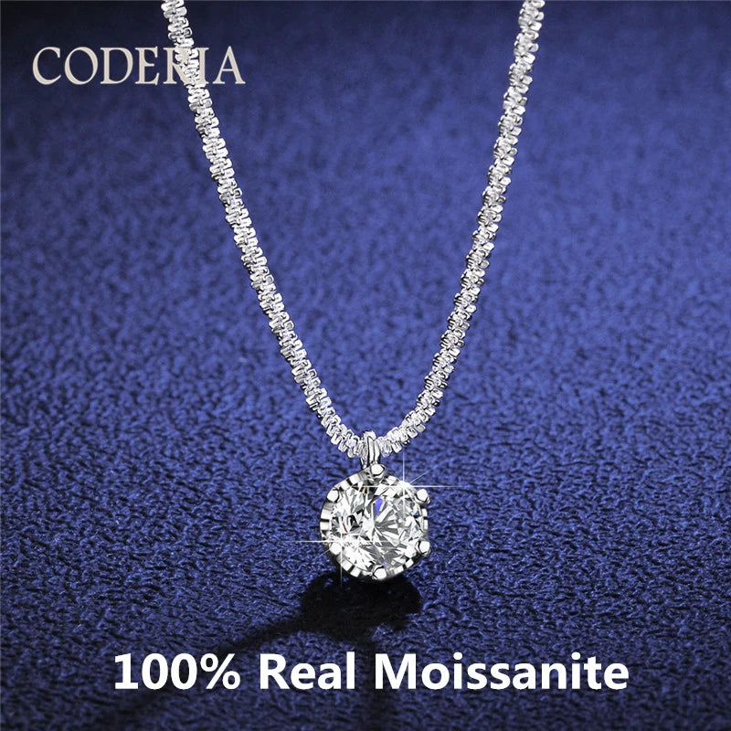 S925 Sterling Silver Moissanite Necklace for Women