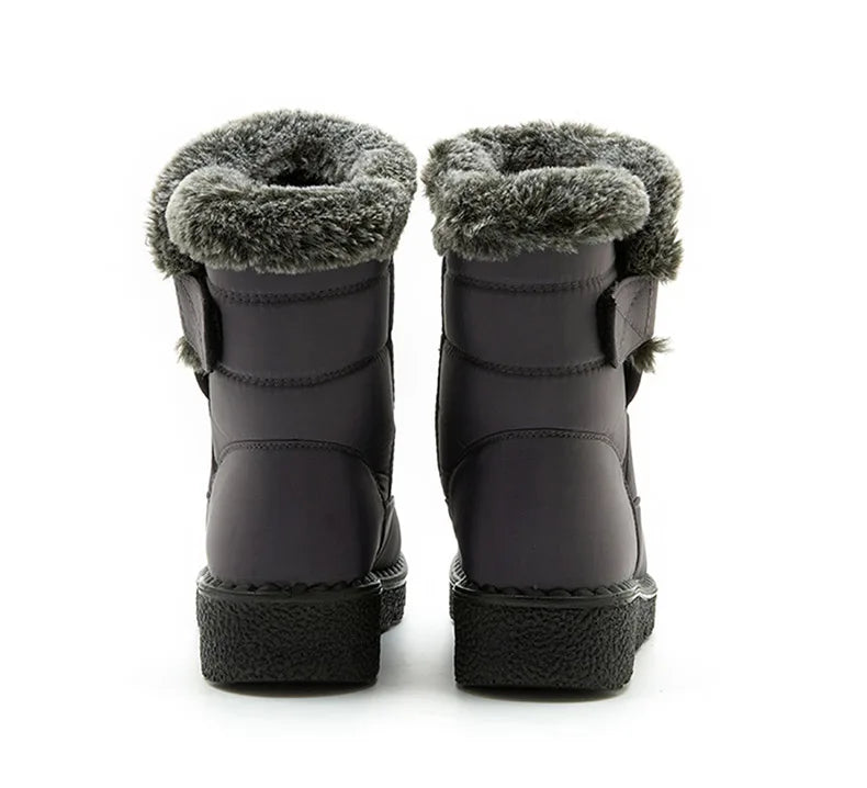 Winter Boots – Waterproof Ankle with Low Heels and Fur Lining