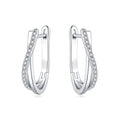 925 Silver Star Twisted Line Hoop Earrings