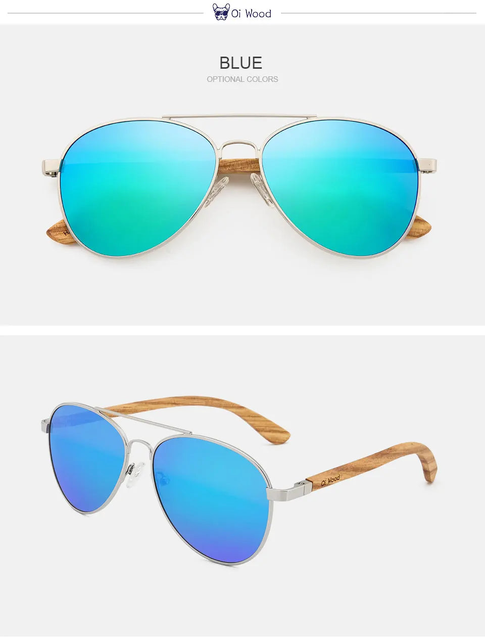 Oi Wood™ Pilot Sunglasses for Women