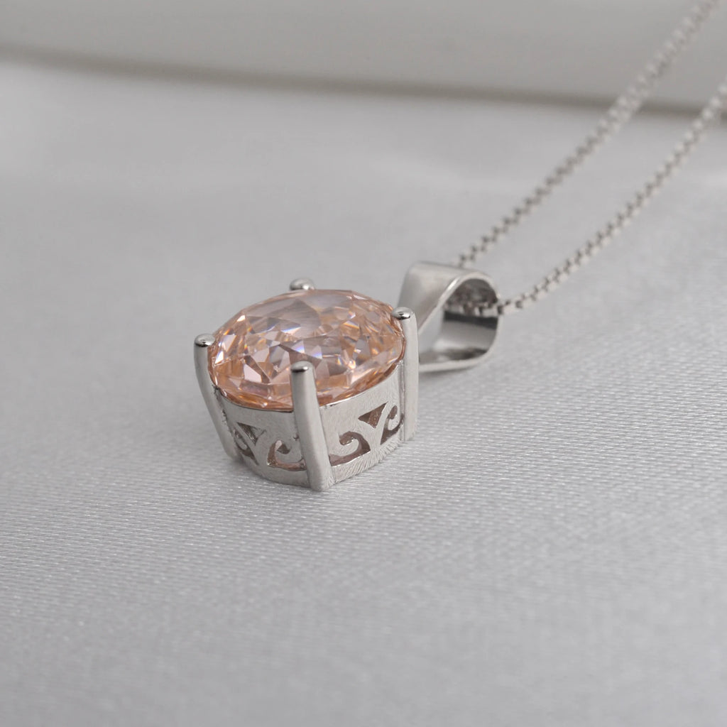Women’s Elegant 2ct Morganite Pink Pendant