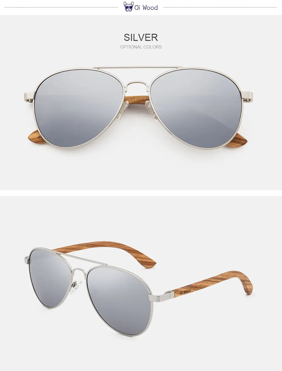 Oi Wood™ Pilot Sunglasses for Women