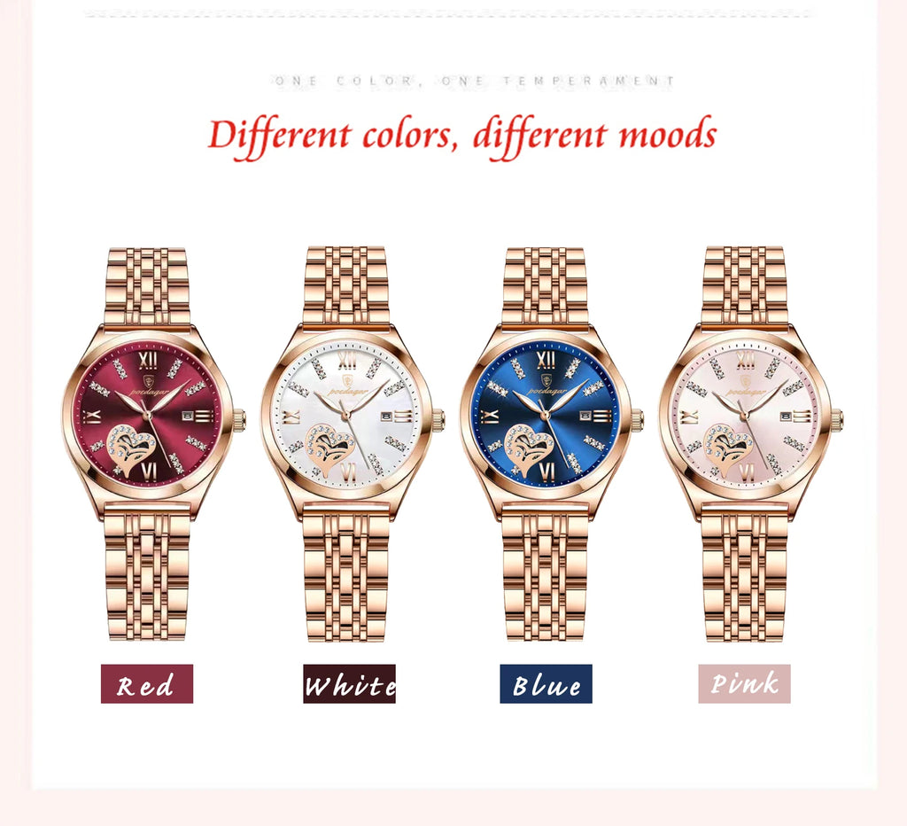 POEDAGAR Luxury Women’s Stainless Steel Watch
