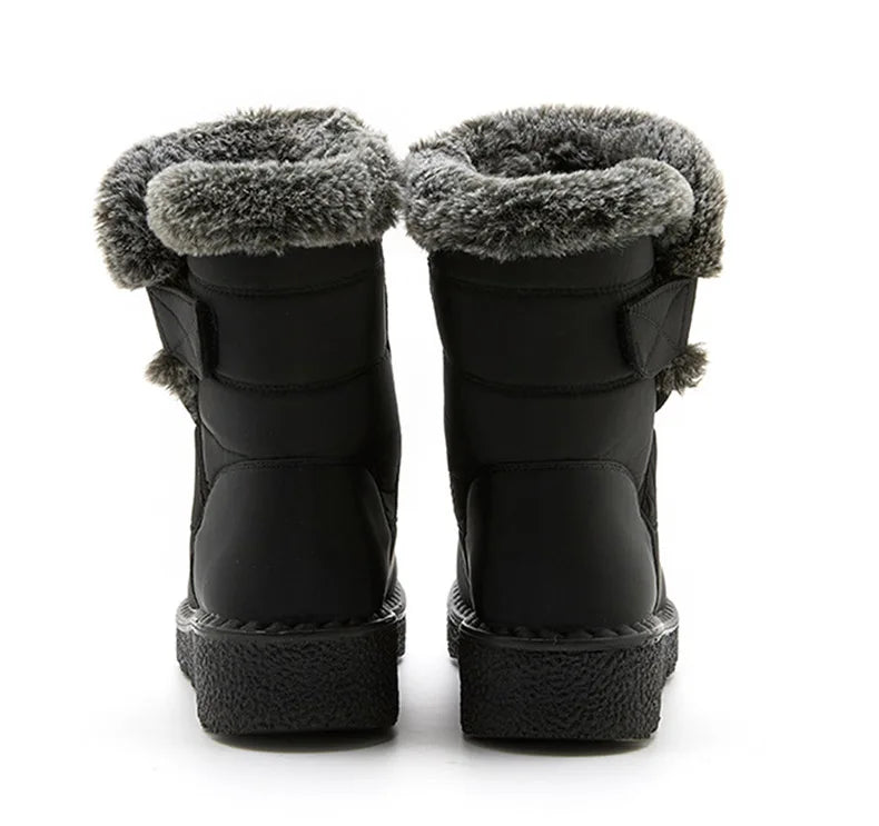 Winter Boots – Waterproof Ankle with Low Heels and Fur Lining