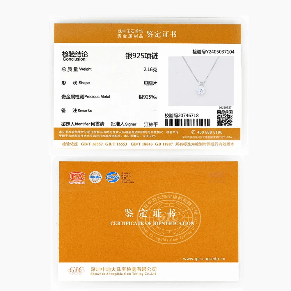 Moissanite Solitaire Pendant Necklace for Women