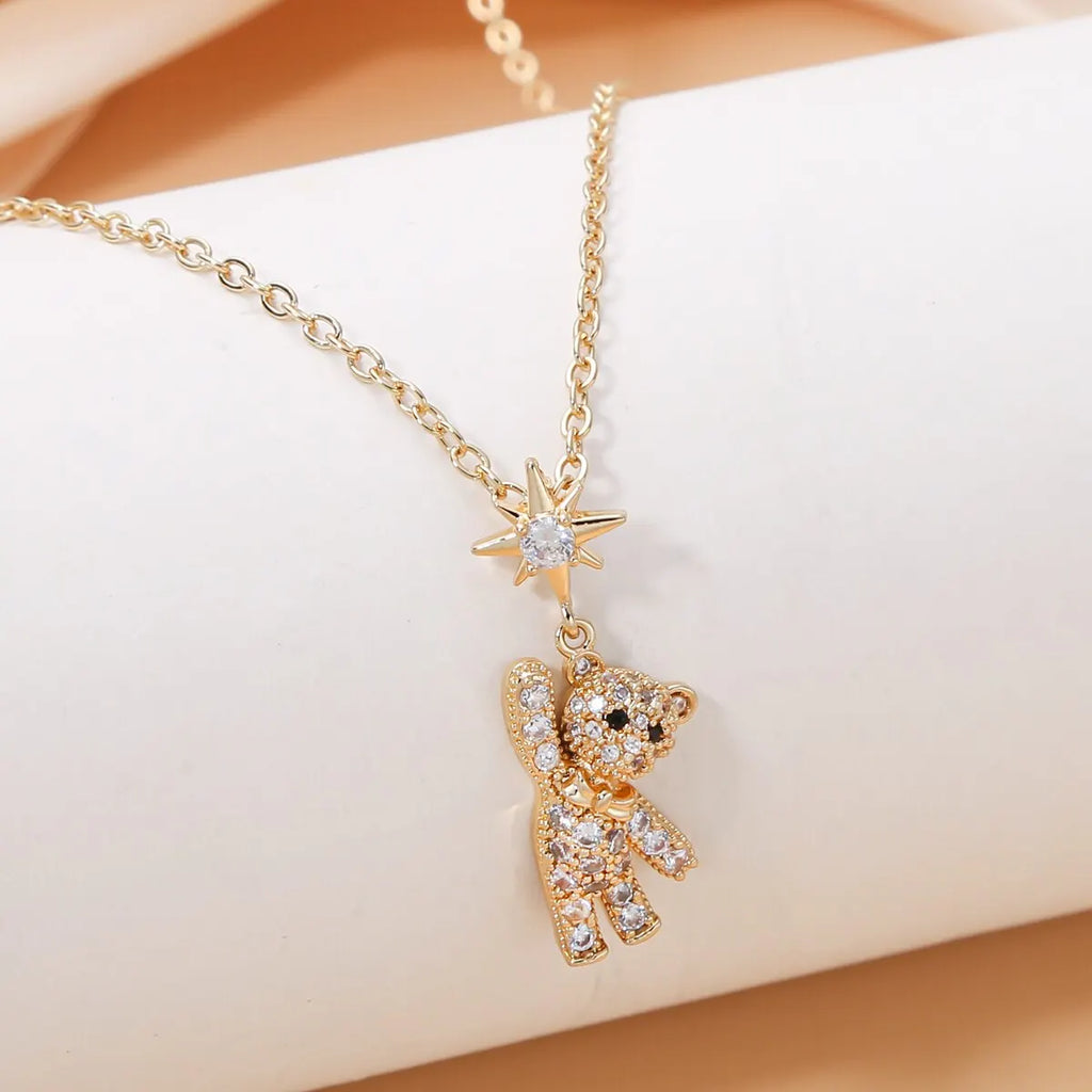 Cute Bear Pendant Necklace for Women