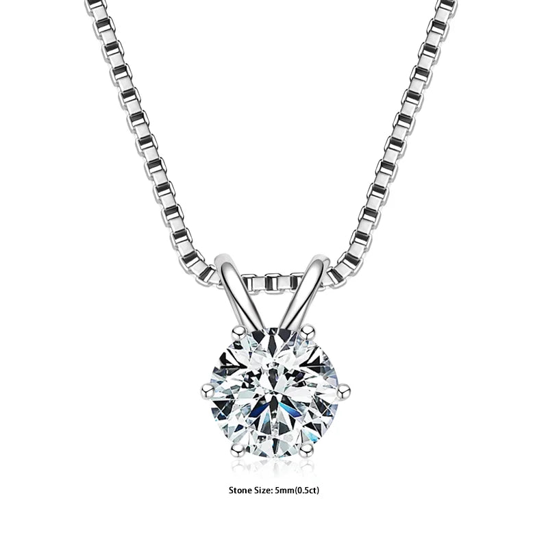 Moissanite Solitaire Pendant Necklace for Women