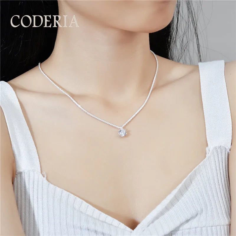 S925 Sterling Silver Moissanite Necklace for Women