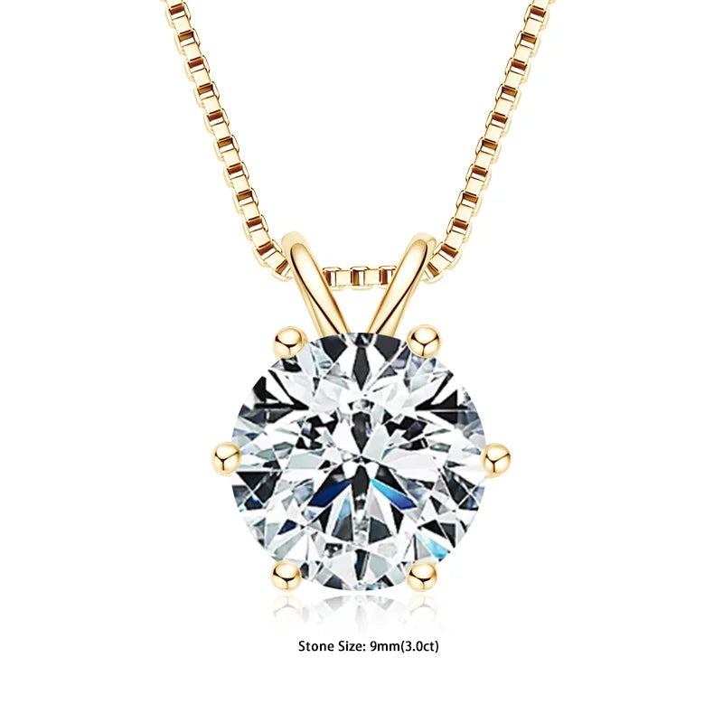 Moissanite Solitaire Pendant Necklace for Women