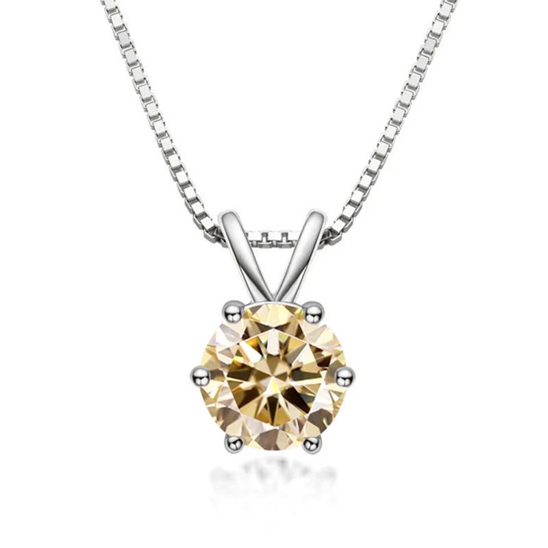 Necklace with 1-carat moissanite solitaire – Pendant in 925 sterling silver