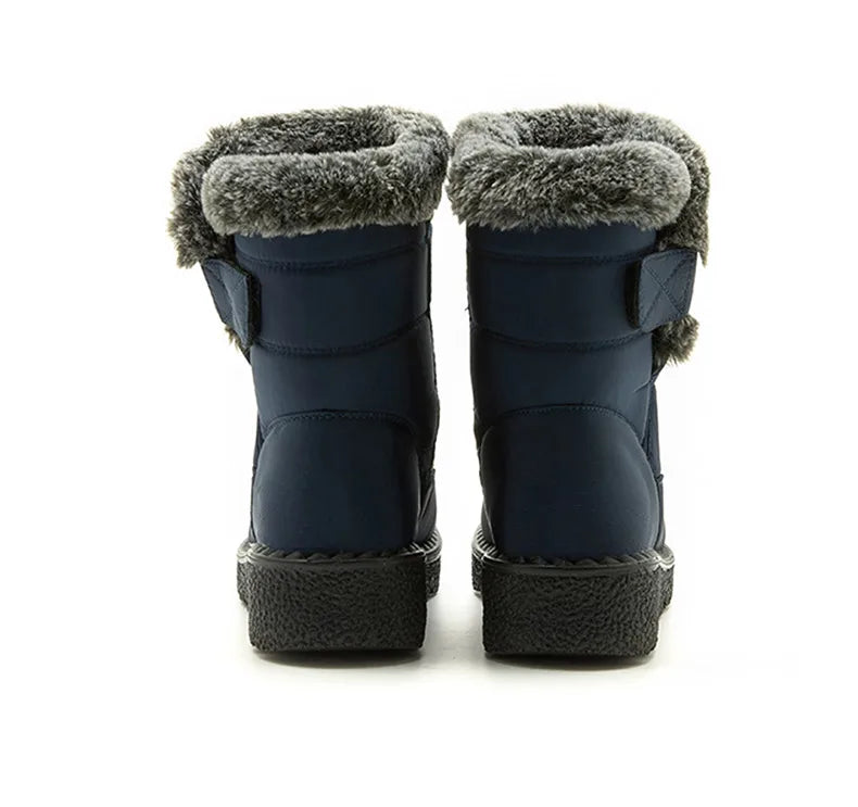 Winter Boots – Waterproof Ankle with Low Heels and Fur Lining