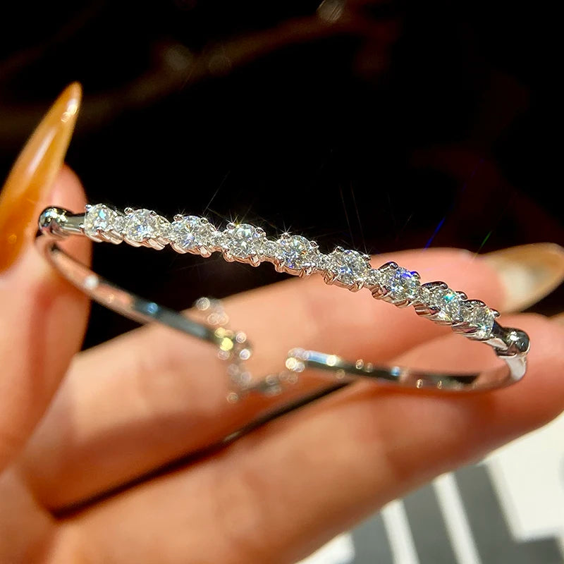 Sparkling Moissanite Bangle for Women