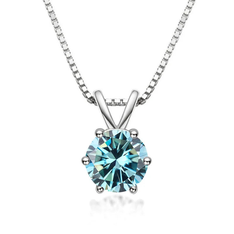 Necklace with 1-carat moissanite solitaire – Pendant in 925 sterling silver