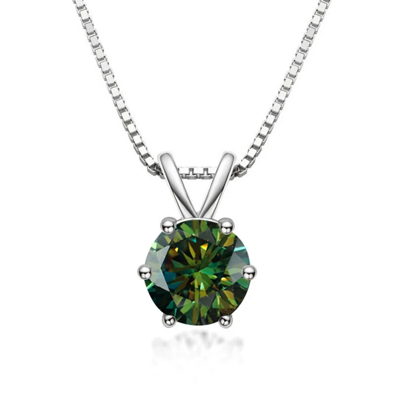 Necklace with 1-carat moissanite solitaire – Pendant in 925 sterling silver