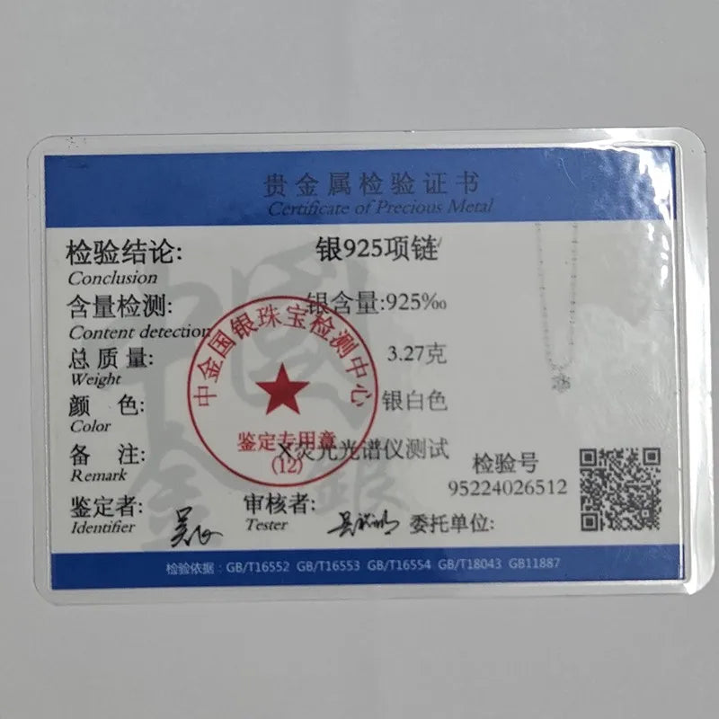 S925 Sterling Silver Moissanite Necklace for Women