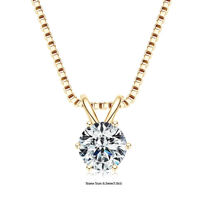 Moissanite Solitaire Pendant Necklace for Women