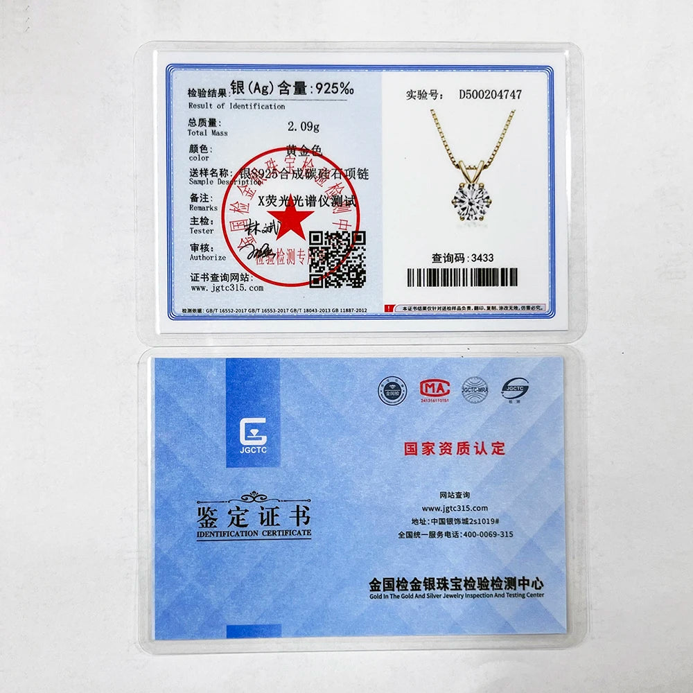 Necklace with 1-carat moissanite solitaire – Pendant in 925 sterling silver