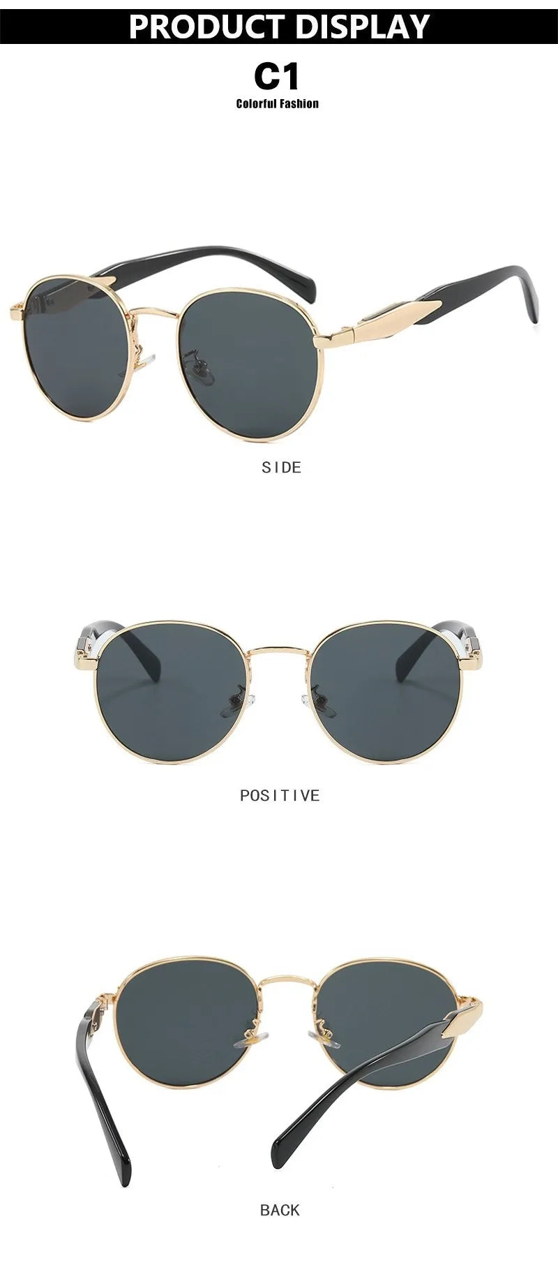 Vintage round metal sunglasses. With UV400 protection.