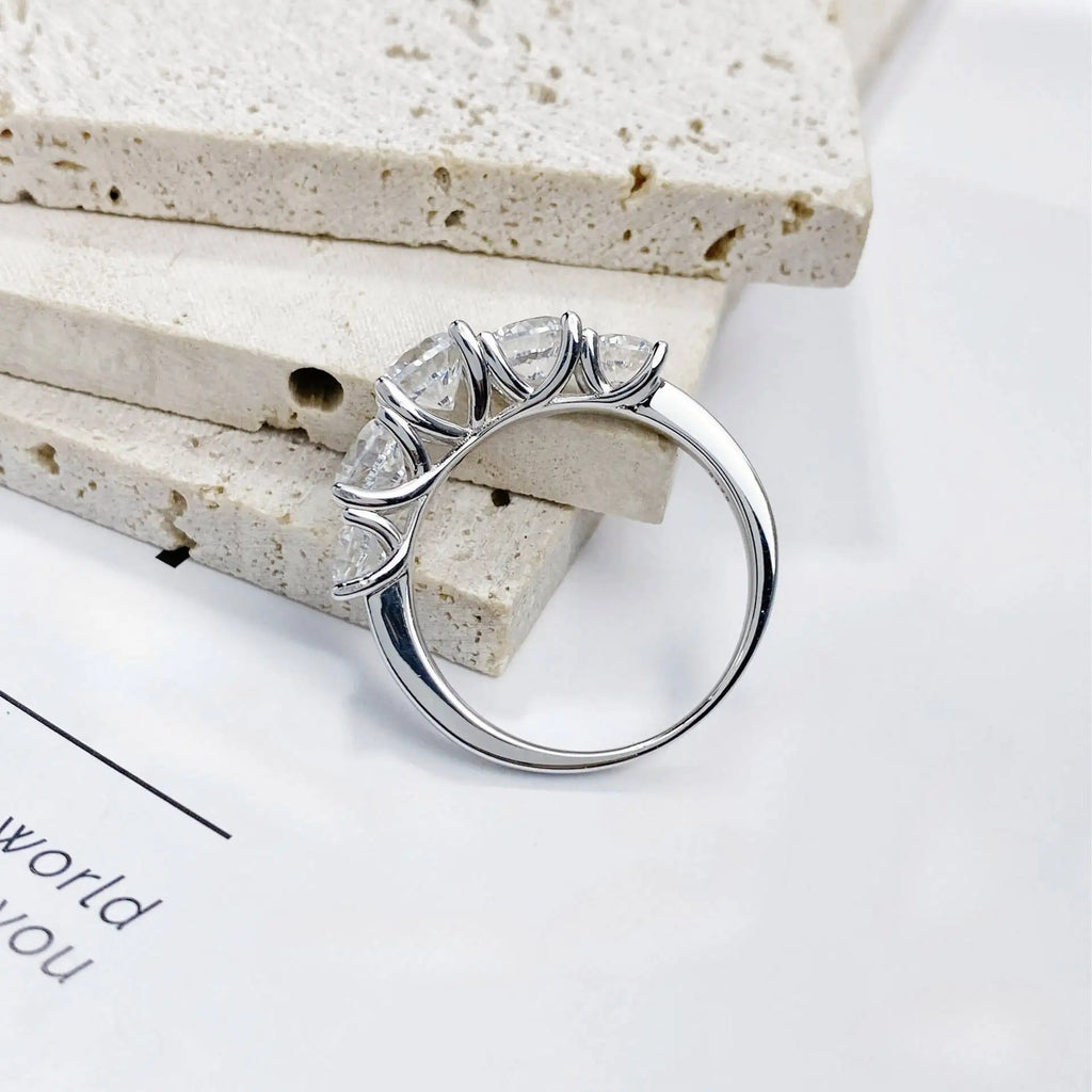 3.6CT Moissanite Five-Stone Ring for Women