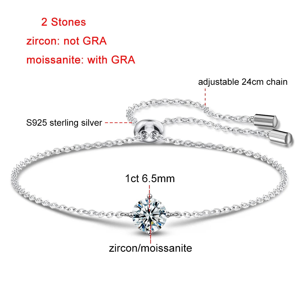 1CT Moissanite Bracelet for Women