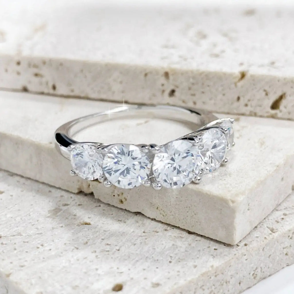 3.6CT Moissanite Five-Stone Ring for Women