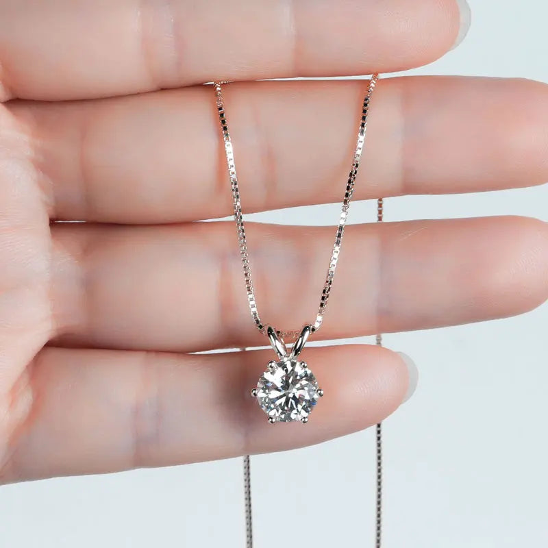 Moissanite Solitaire Pendant Necklace for Women