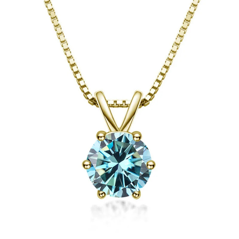 Necklace with 1-carat moissanite solitaire – Pendant in 925 sterling silver