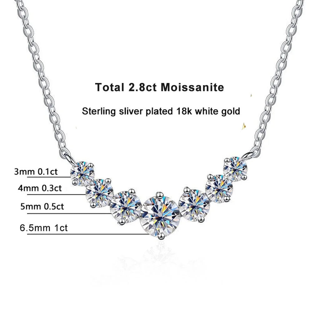 18K White Gold Plated Moissanite Pendant