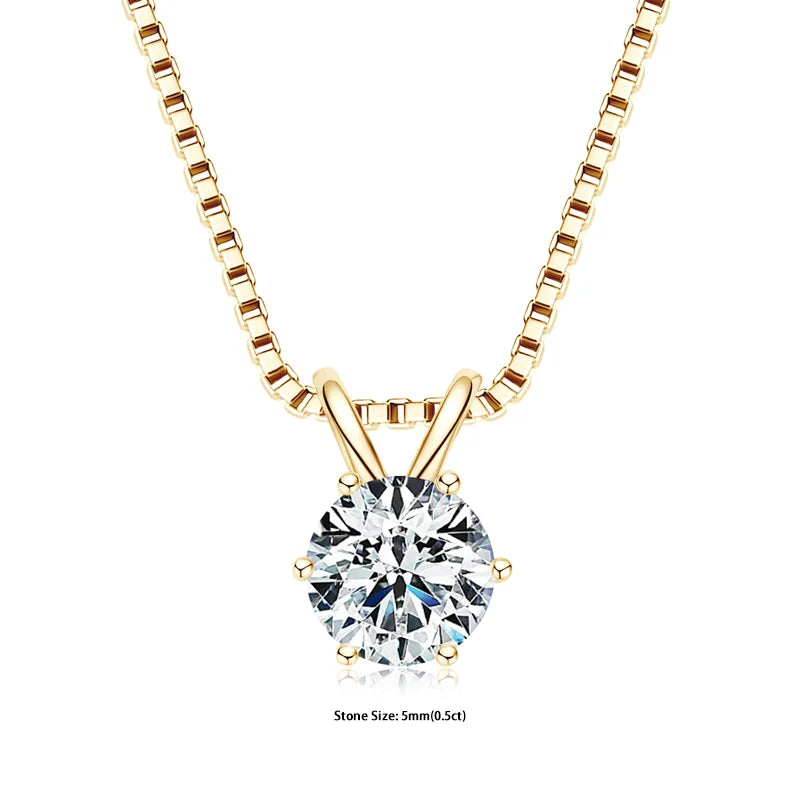 Moissanite Solitaire Pendant Necklace for Women