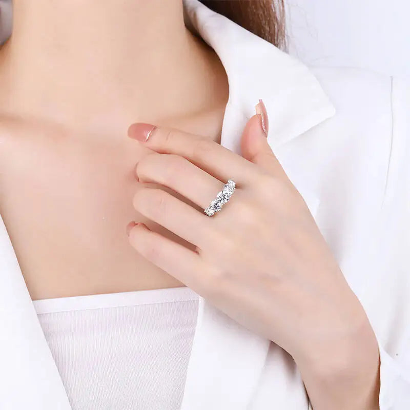 3.6CT Moissanite Five-Stone Ring for Women