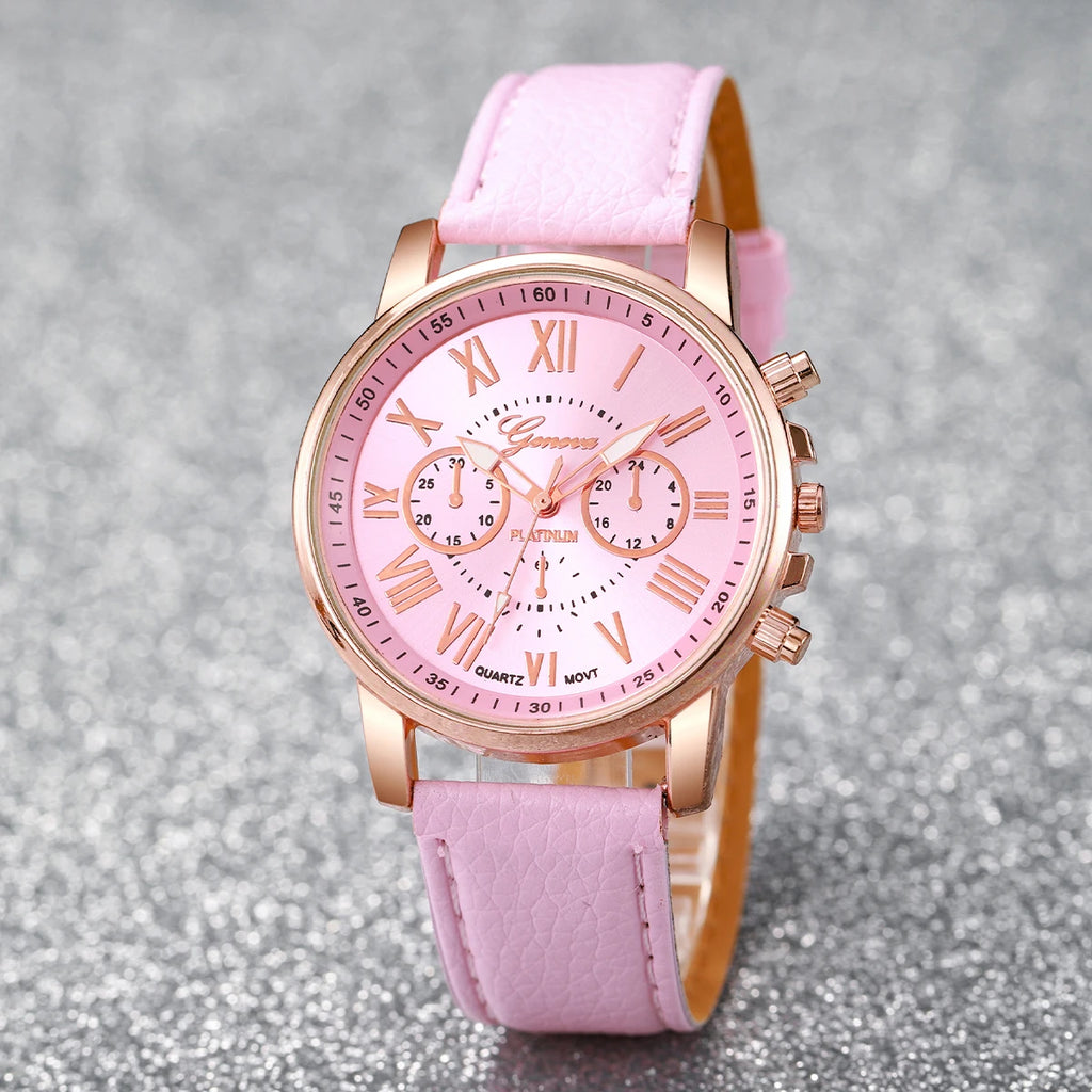 Women's Fashion Quartz Watch & Rhinestone Jewellery Set