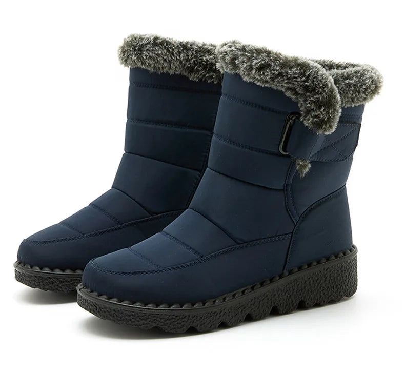 Winter Boots – Waterproof Ankle with Low Heels and Fur Lining