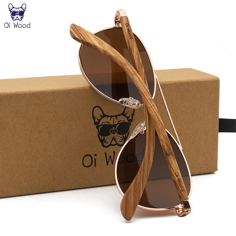 Oi Wood™ Pilot Sunglasses for Women